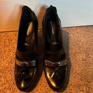 Rockport Black Leather Heel Loafer 9
